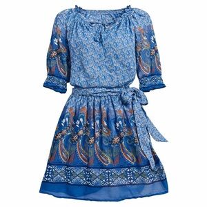 Sam & Max Blue and Orange Paisley Midi